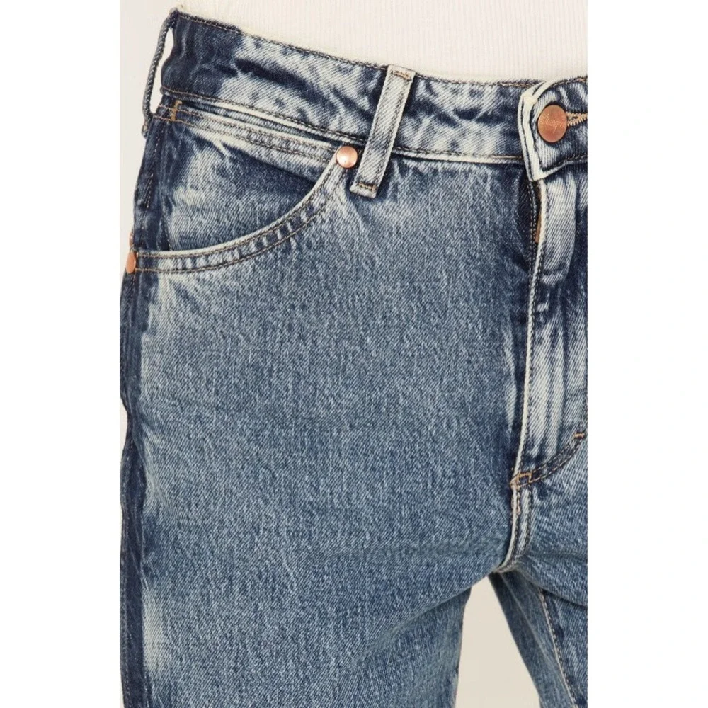 Wrangler Westward High Rise Bootcut Jeans Blue Two Tone Color Block 31x30 - Picture 9 of 16
